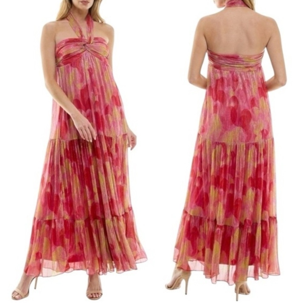 Violet Weekend Juniors Pink Halter Dress Prom Homecoming Dance Party 17 18 NWT